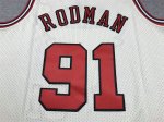 NBA 91 Rodman Chicago Bulls Maillot crème brodé